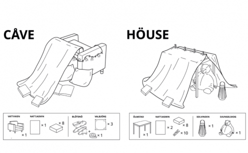 Ikea lança campanha que ensina pais montarem cabanas com as crianças