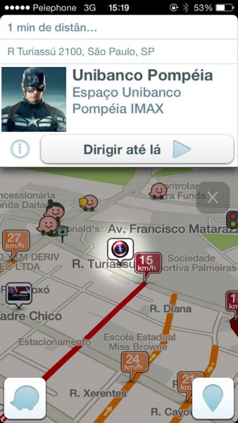 Capitão América invade o aplicativo Waze 