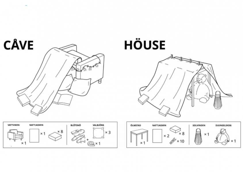 Ikea lança campanha que ensina pais montarem cabanas com as crianças