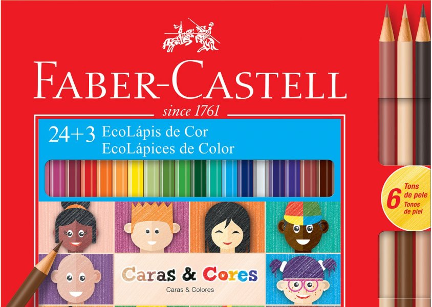 Representando todos! Finalmente, Faber-Castell lança novos lápis com 6 tons de pele!